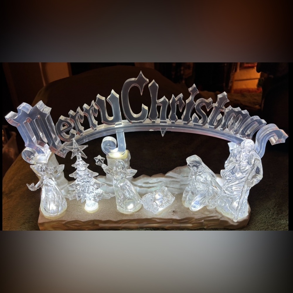 A Beautiful LED Light Acrylic Musical Christmas Nativity Set (Watch Video)